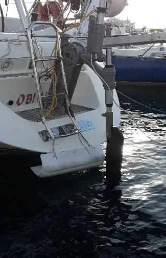Complete self-steering gear package mounted and ready to sail