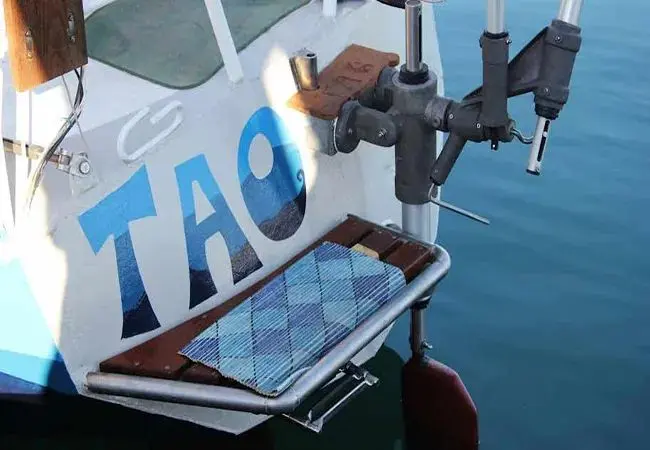 Side profile highlighting the elegant design of the ocean-ready steering gear